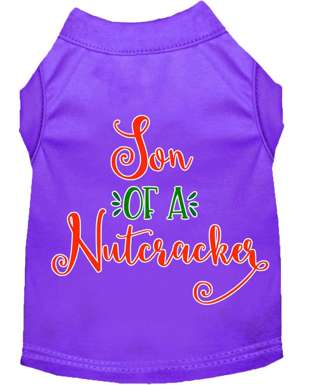 Son of a Nutcracker Screen Print Dog Shirt Purple XS